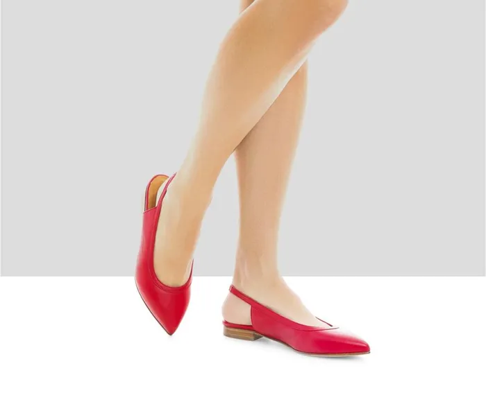 Women Medium Heel Audley Shoes Low Heel Leather Shoe Lexa Red