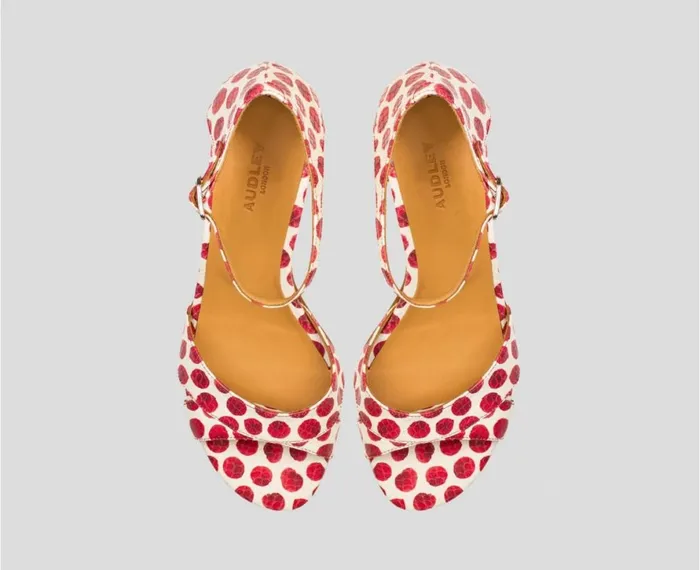 Women Medium Heel Audley Shoes Medium Heel Leather Sandal Belda Print