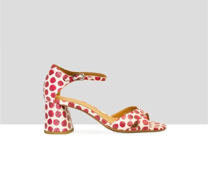 Women Medium Heel Audley Shoes Medium Heel Leather Sandal Belda Print