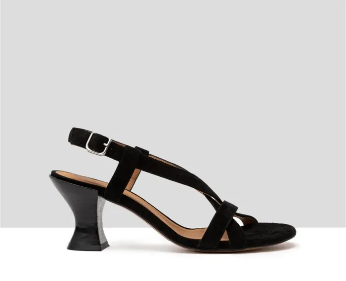 Women Medium Heel Audley Shoes Medium Heel Leather Sandal Hattie Black