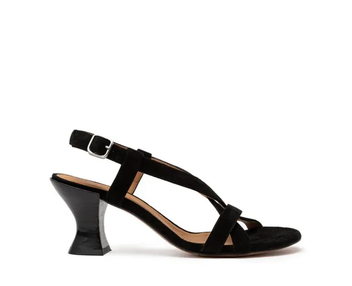 Women Medium Heel Audley Shoes Medium Heel Leather Sandal Hattie Black