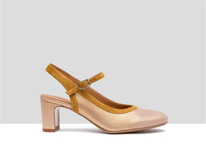 Women Medium Heel Audley Shoes Medium Heel Leather Shoe Faina Brown
