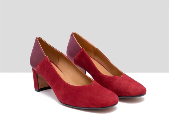 Women Medium Heel Audley Shoes Medium Heel Leather Shoe Fermina Burdeos