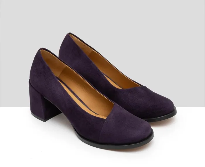 Women Medium Heel Audley Shoes Mid Heel Leather Shoe Gila Purple