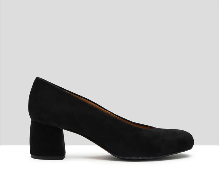 Women Medium Heel Audley Shoes Mid Heel Leather Shoe Idelisa Black