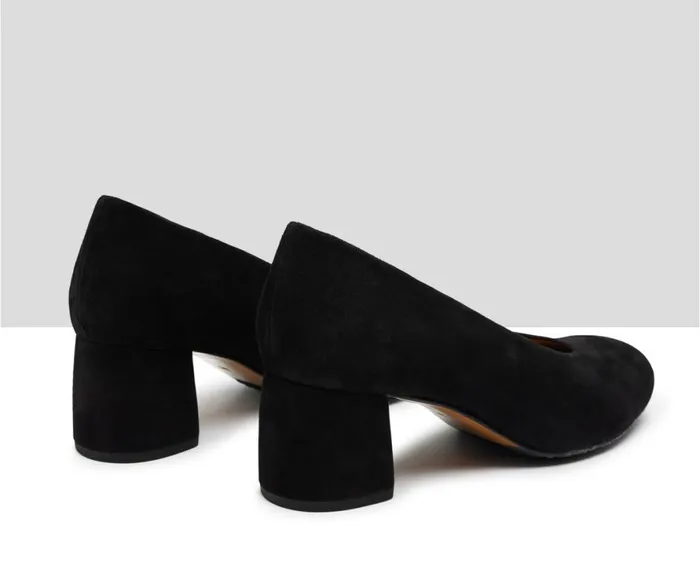 Women Medium Heel Audley Shoes Mid Heel Leather Shoe Idelisa Black