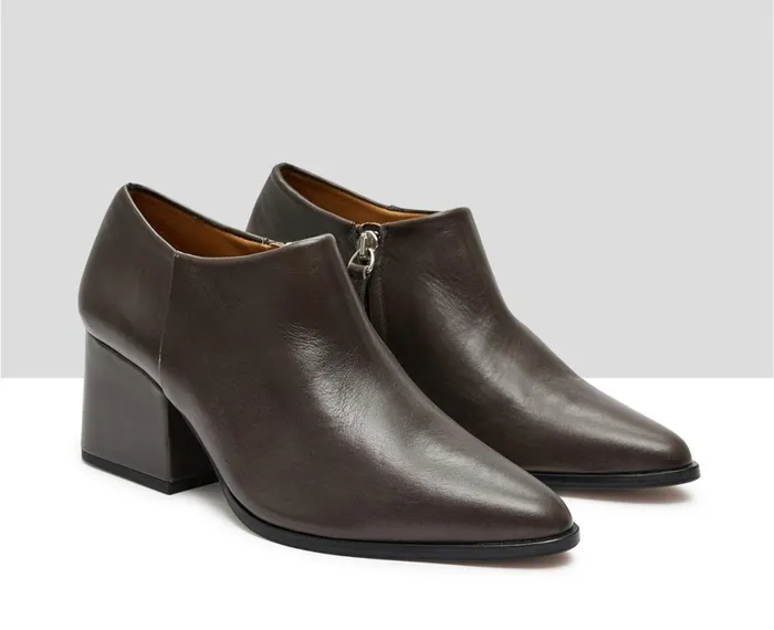 Women Medium Heel Audley Shoes Mid Heel Leather Shoe Katja Brown