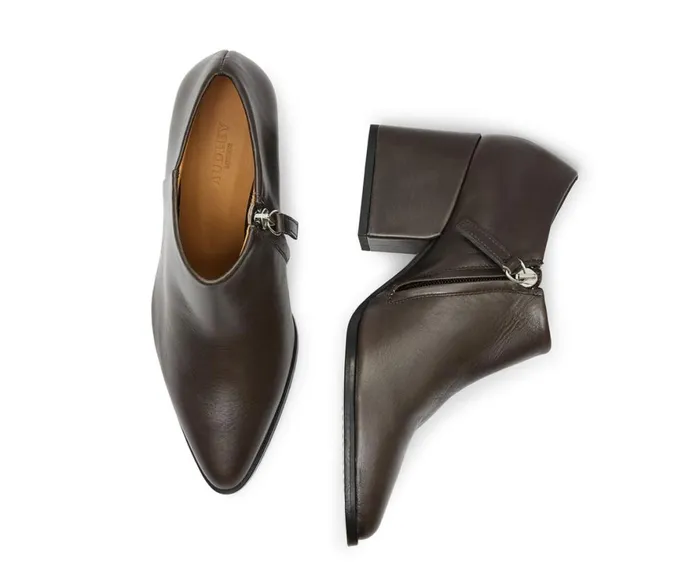 Women Medium Heel Audley Shoes Mid Heel Leather Shoe Katja Brown