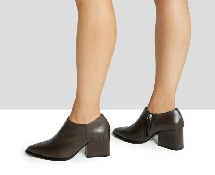Women Medium Heel Audley Shoes Mid Heel Leather Shoe Katja Brown