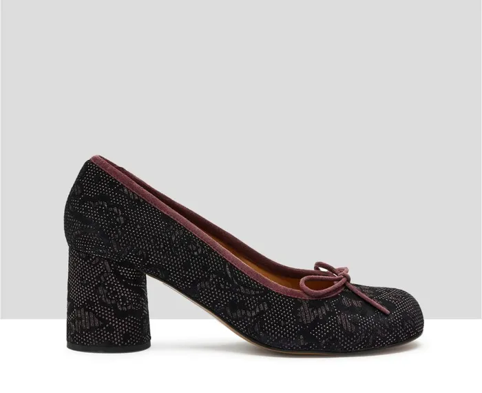 Women Medium Heel Audley Shoes Mid Heel Leather Shoe Kris Black