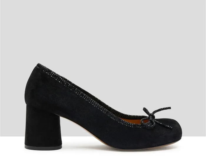 Women Medium Heel Audley Shoes Mid Heel Leather Shoe Kylie Black