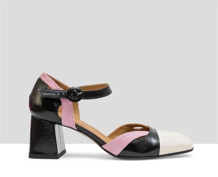 Women Medium Heel Audley Shoes Mid Heel Leather Shoe Lisa Black