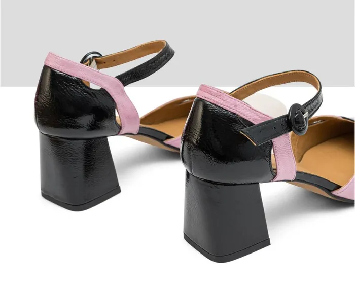 Women Medium Heel Audley Shoes Mid Heel Leather Shoe Lisa Black