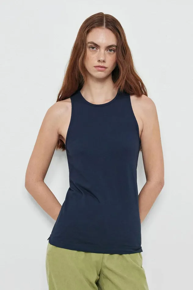 Women MEGAN 8211 Cotton Jersey Tank Top 8211 Blu Massimo Alba Tops