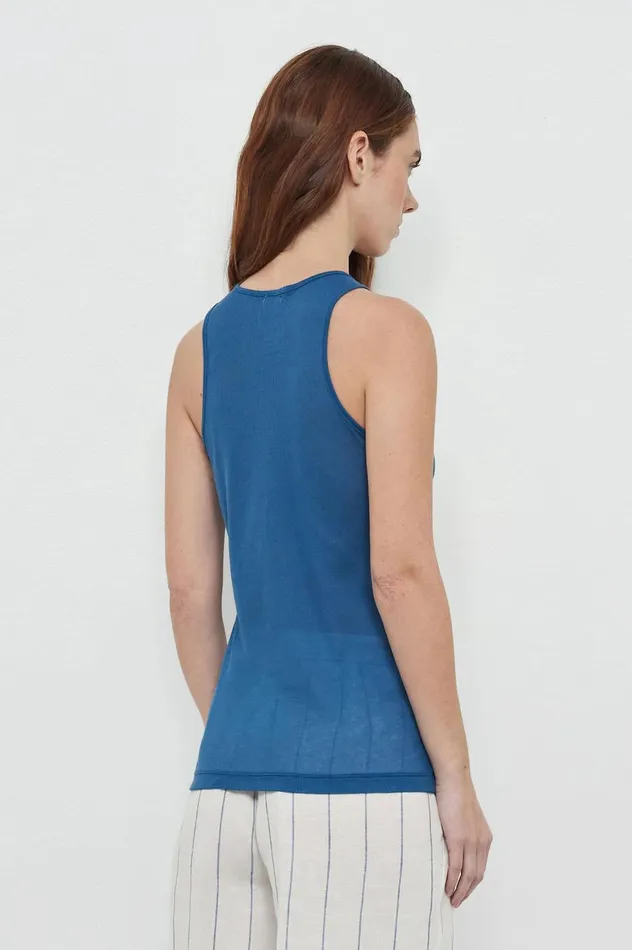 Women MEGAN 8211 Cotton Silk Jersey Tank Top 8211 Oltremare Massimo Alba Tops Women MEGAN 8211 Cotton Silk Jersey Tank Top 8211 Oltremare Massimo Alba Tops