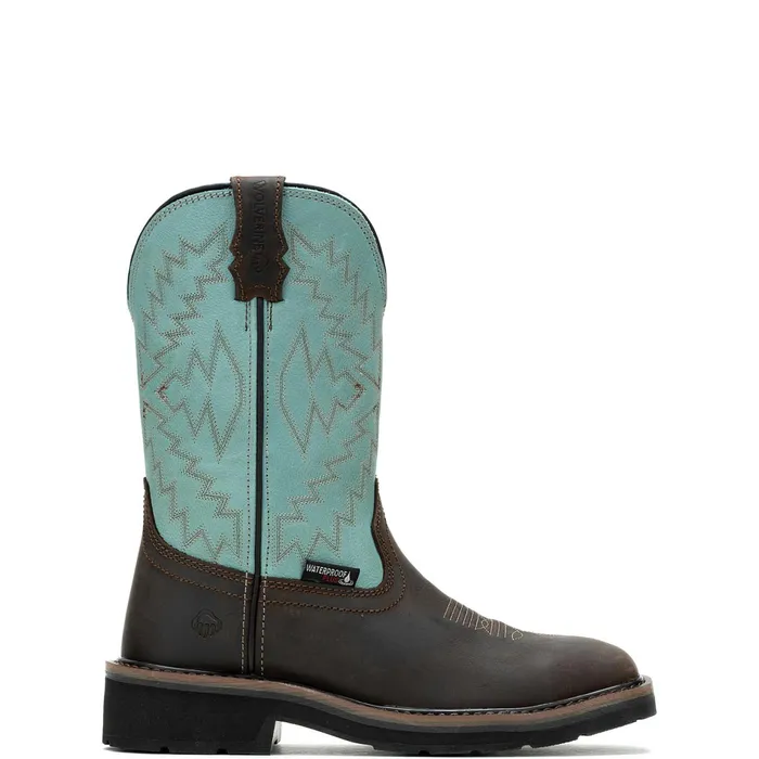 WomenMen Rancher Arrow SteelToe Wellington Work Boot Aqua Wolverine Boots