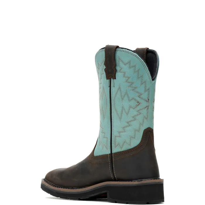 WomenMen Rancher Arrow SteelToe Wellington Work Boot Aqua Wolverine Boots
