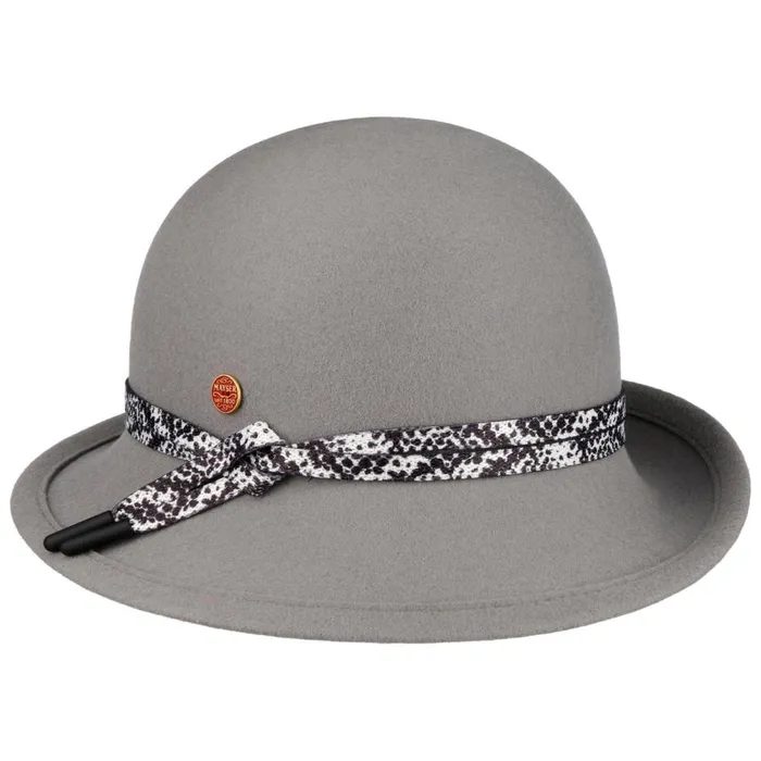 Women Mia Soft Wool Cloche Hat Light Gray Mayser Felt Hats
