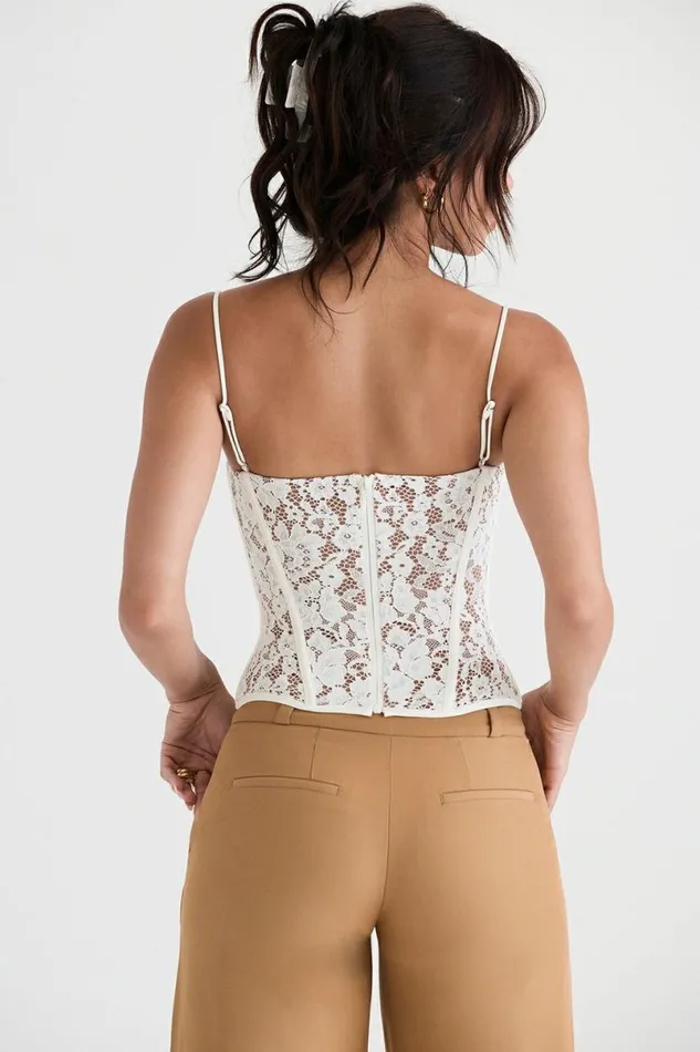 Women Mila Ivory Lace Underwired Corset House Of CB Corsets Women Mila Ivory Lace Underwired Corset House Of CB Corsets