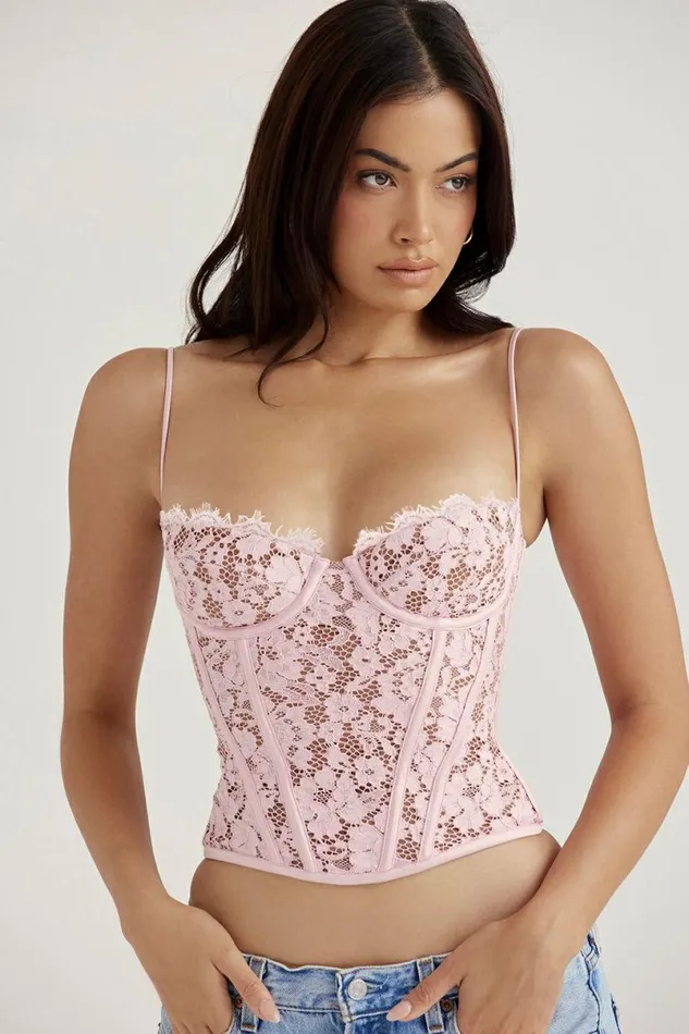 Women Mila Rose Lace Underwired Corset House Of CB Corsets