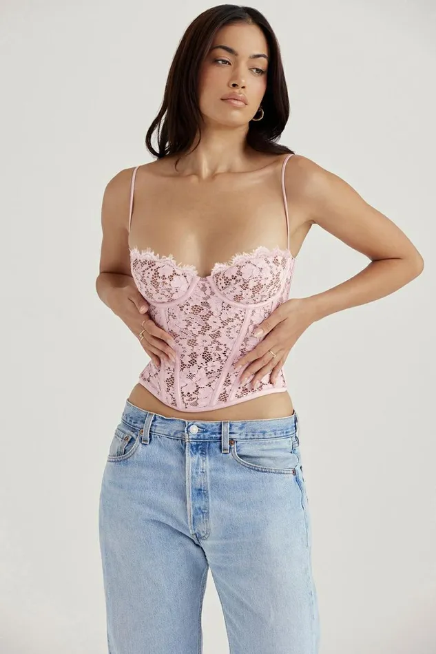 Women Mila Rose Lace Underwired Corset House Of CB Corsets Women Mila Rose Lace Underwired Corset House Of CB Corsets