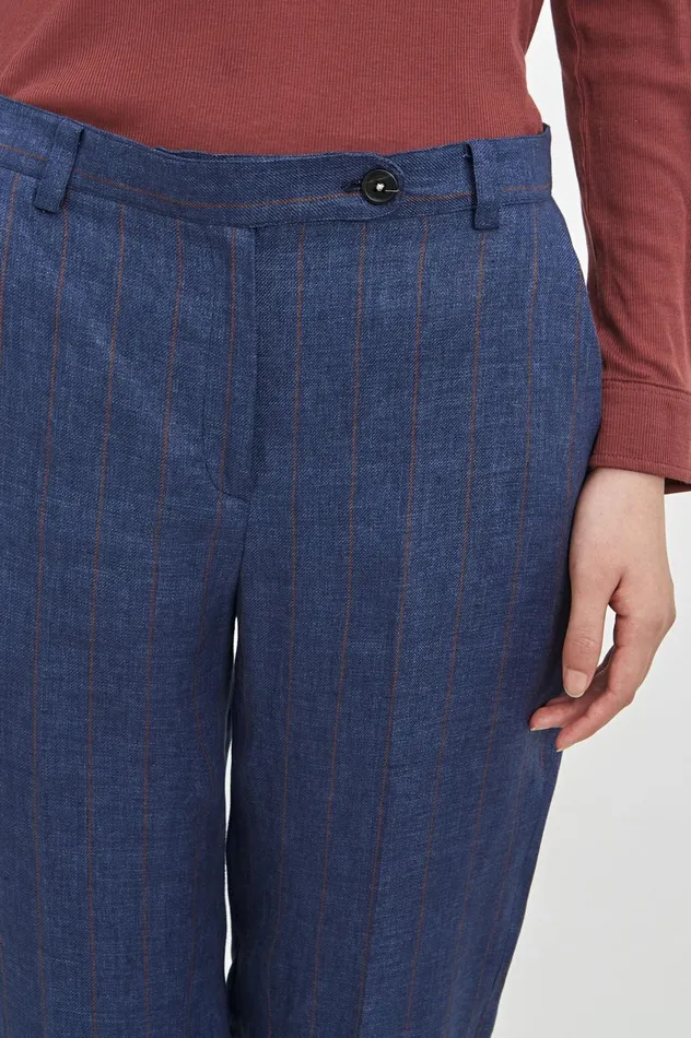 Women MIRIAM 8211 Linen Cotton Trousers 8211 Blu Massimo Alba Trousers and Shorts Women MIRIAM 8211 Linen Cotton Trousers 8211 Blu Massimo Alba Trousers and Shorts