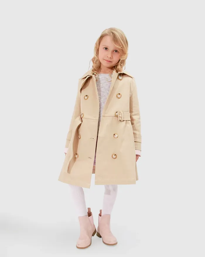 Women Miss Sunshine Trench Coat 8211 Camel Girls Belle and Bloom