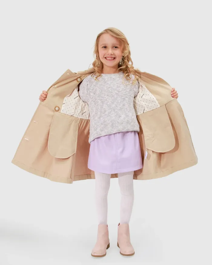 Women Miss Sunshine Trench Coat 8211 Camel Girls Belle and Bloom