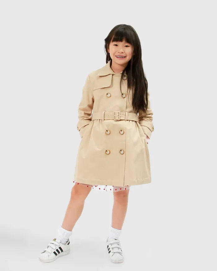 Women Miss Sunshine Trench Coat 8211 Camel Girls Belle and Bloom