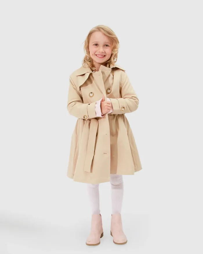 Women Miss Sunshine Trench Coat 8211 Camel Girls Belle and Bloom