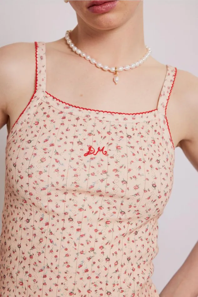 Women Nightwear Damson Madder Rose Print Cami