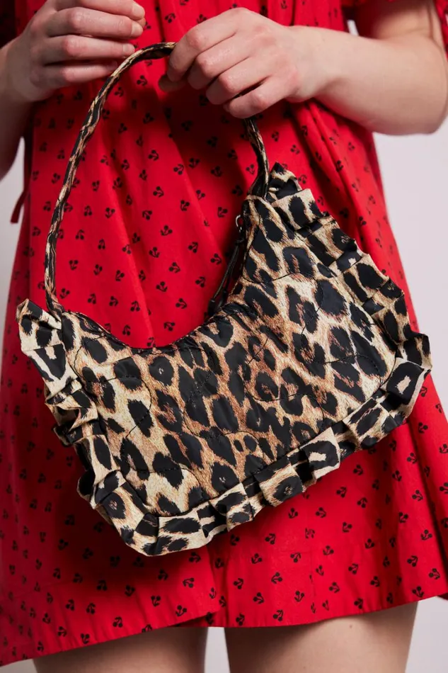 Women Occasion Wear Damson Madder 90039S Frill Shoulder Bag 8211 Leopard
