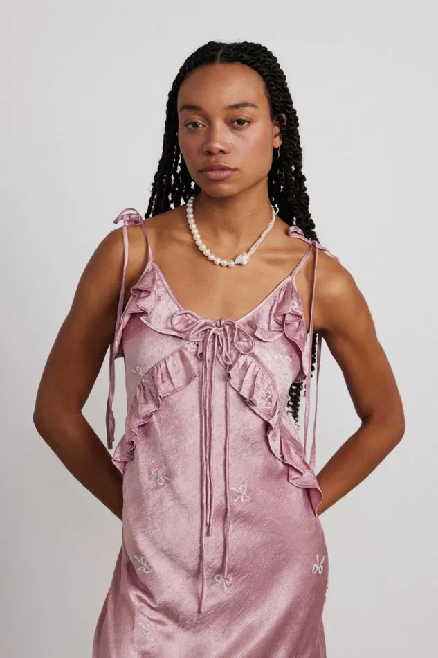 Women Occasion Wear Damson Madder Kiki Embroidered Dress 8211 Pink Bow