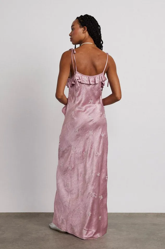 Women Occasion Wear Damson Madder Kiki Embroidered Dress 8211 Pink Bow