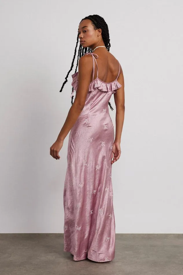 Women Occasion Wear Damson Madder Kiki Embroidered Dress 8211 Pink Bow