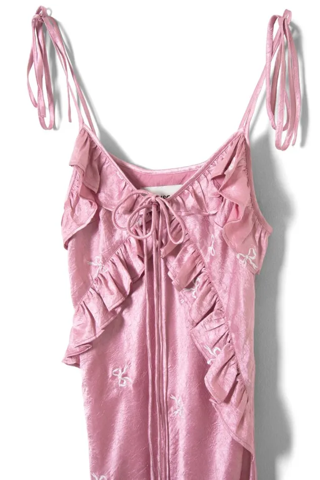 Women Occasion Wear Damson Madder Kiki Embroidered Dress 8211 Pink Bow