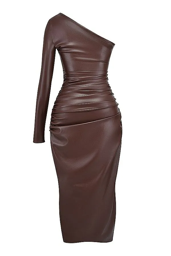 Women Octavia Cocoa Vegan Leather Maxi Dress House Of CB Dresses Women Octavia Cocoa Vegan Leather Maxi Dress House Of CB Dresses