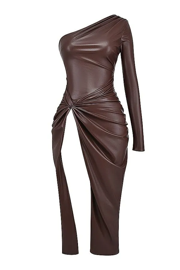 Women Octavia Cocoa Vegan Leather Maxi Dress House Of CB Dresses Women Octavia Cocoa Vegan Leather Maxi Dress House Of CB Dresses