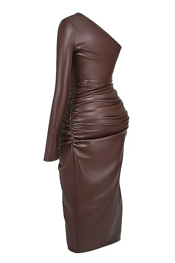 Women Octavia Cocoa Vegan Leather Maxi Dress House Of CB Dresses Women Octavia Cocoa Vegan Leather Maxi Dress House Of CB Dresses