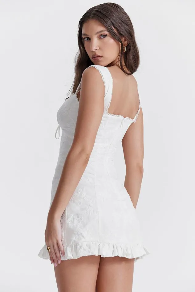 Women Odessa White Embroidered Mini Dress House Of CB Dresses