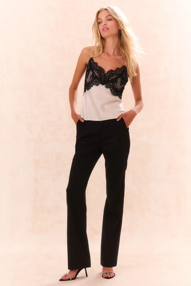 Women Pants and Shorts LoveShackFancy Severine WoolBlend Tailored Pants Black Women Pants and Shorts LoveShackFancy Severine WoolBlend Tailored Pants Black