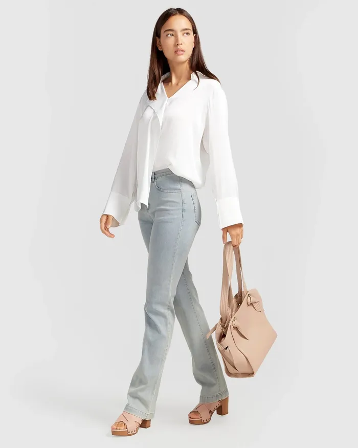 Women Pants and Skirts Belle and Bloom Impossible Highs Bootleg Jean 8211 Stonewash