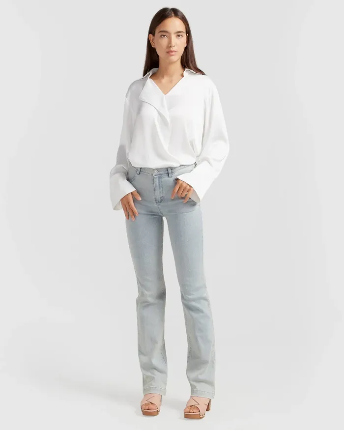 Women Pants and Skirts Belle and Bloom Impossible Highs Bootleg Jean 8211 Stonewash