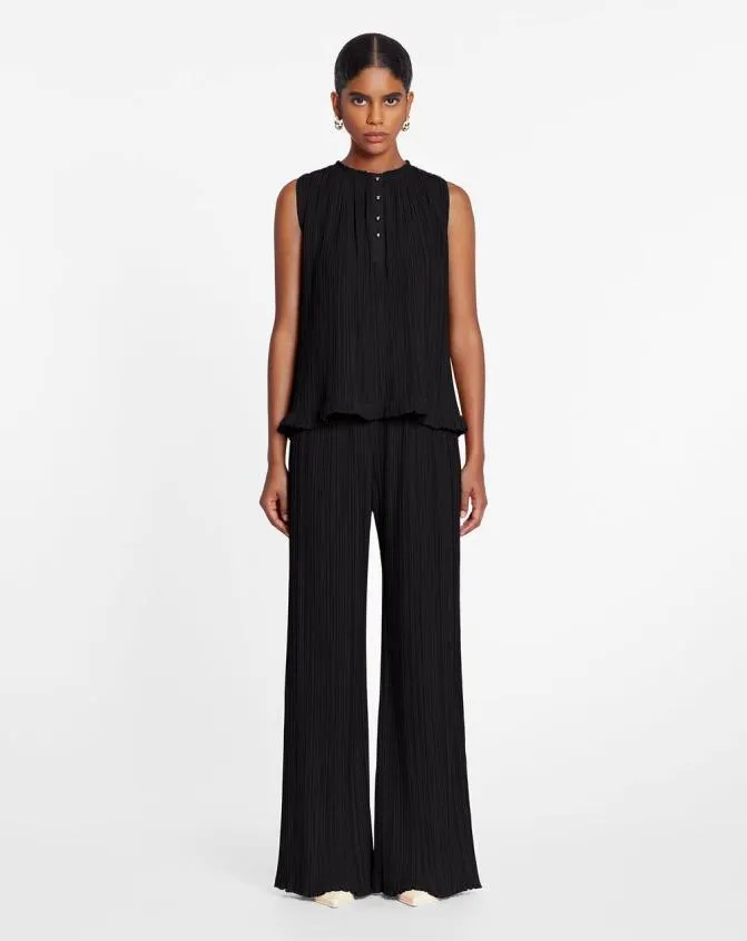 Women Pants Lanvin Pleated Pants Black Women Pants Lanvin Pleated Pants Black