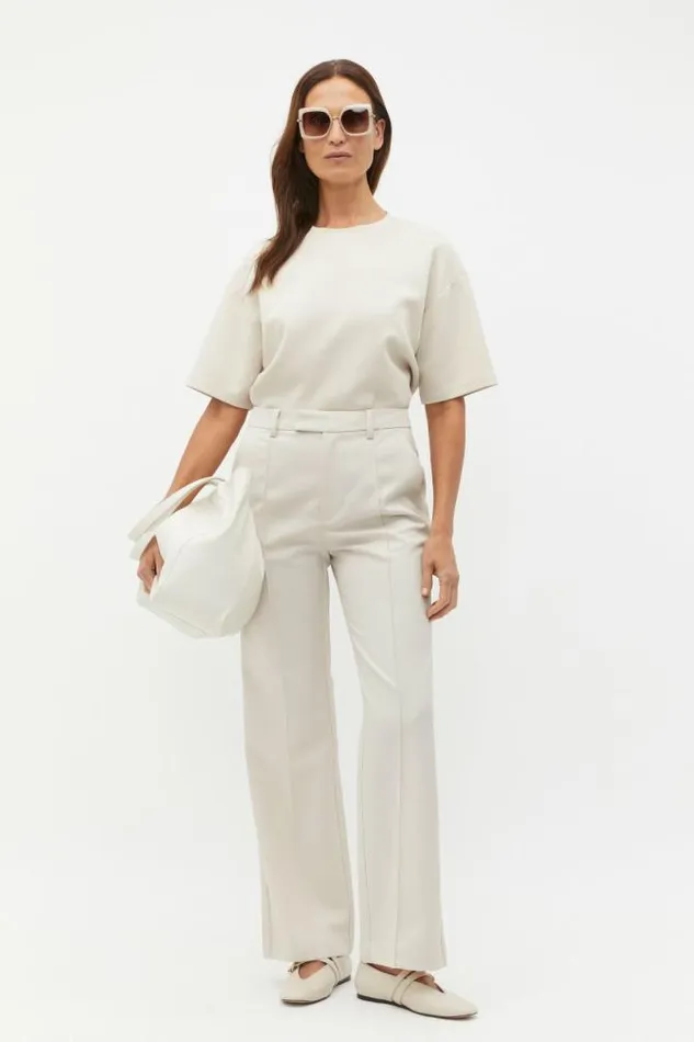 Women Pants Seed Heritage Wool Blend Tailored Pant Oat