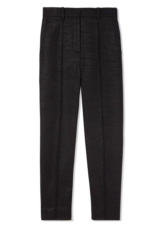 Women Pants St John Metallic Twill Pant Black
