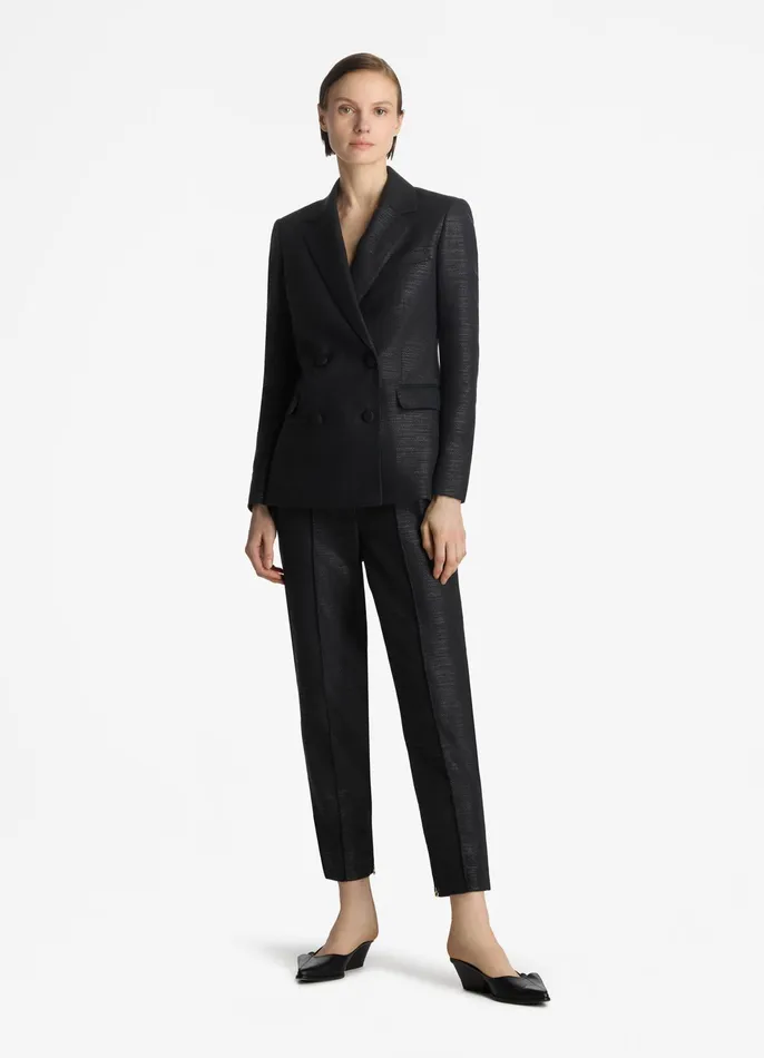 Women Pants St John Metallic Twill Pant Black Women Pants St John Metallic Twill Pant Black