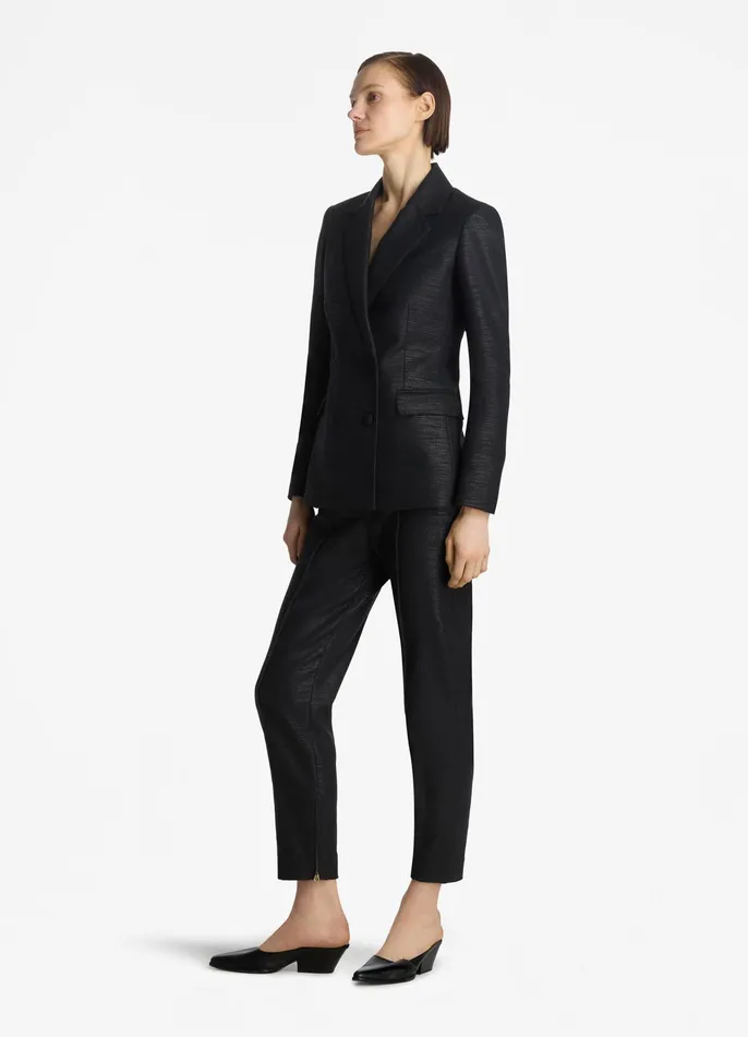 Women Pants St John Metallic Twill Pant Black Women Pants St John Metallic Twill Pant Black