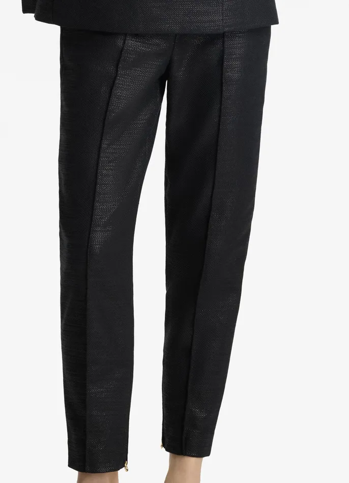 Women Pants St John Metallic Twill Pant Black Women Pants St John Metallic Twill Pant Black