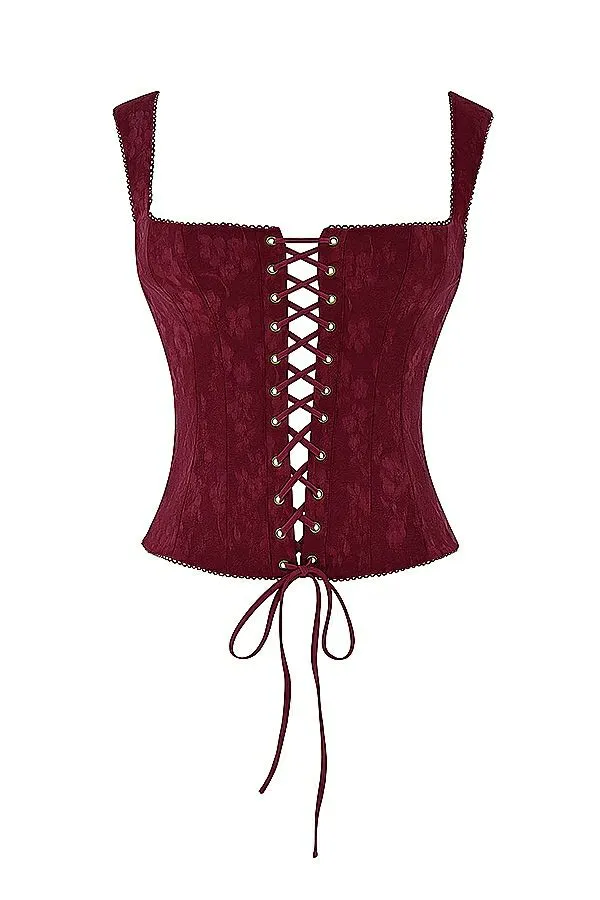 Women Parisa Merlot Floral Corset House Of CB Corsets